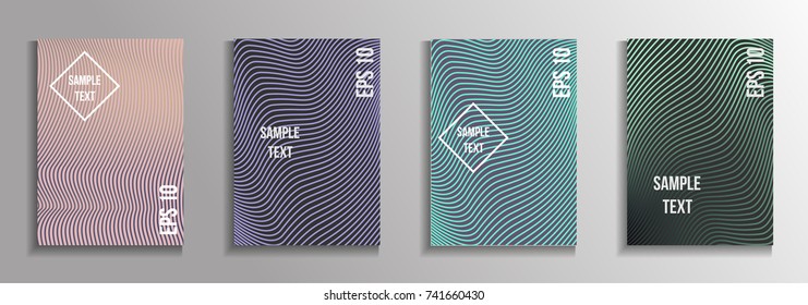 The minimal geometric coverage. A set of modern abstract oblong objects from vector abstract lines. Future template for the design of the background of albums, business brochures, banner, poster.