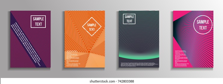 The minimal geometric coverage. A set of modern abstract oblong objects from vector abstract lines. Future template for the design of the background of albums, business brochures, banner, poster.