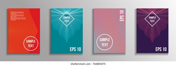 The minimal geometric coverage. A set of modern abstract oblong objects from vector abstract lines. Future template for the design of the background of albums, business brochures, banner, poster.