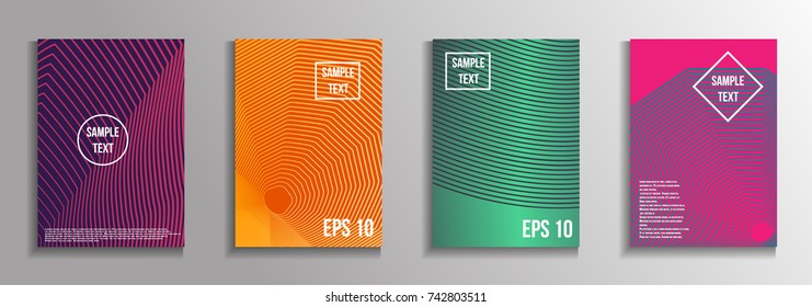 The minimal geometric coverage. A set of modern abstract oblong objects from vector abstract lines. Future template for the design of the background of albums, business brochures, banner, poster.