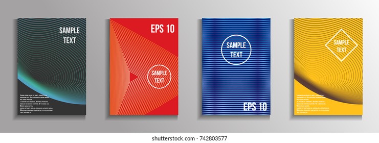 The minimal geometric coverage. A set of modern abstract oblong objects from vector abstract lines. Future template for the design of the background of albums, business brochures, banner, poster.