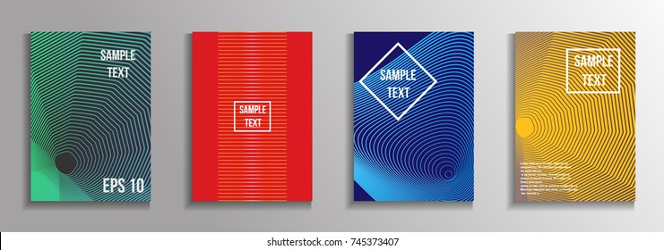 The minimal geometric coverage. A set of modern abstract oblong objects from vector abstract lines. Future template for the design of the background of albums, business brochures, banner, poster.