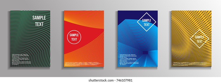 The minimal geometric coverage. A set of modern abstract oblong objects from vector abstract lines. Future template for the design of the background of albums, business brochures, banner, poster.