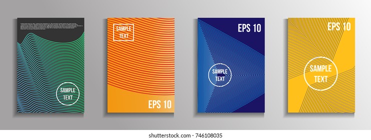 The minimal geometric coverage. A set of modern abstract oblong objects from vector abstract lines. Future template for the design of the background of albums, business brochures, banner, poster.
