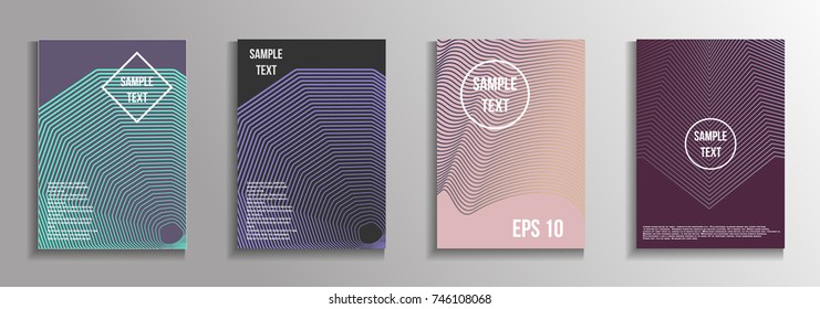 The minimal geometric coverage. A set of modern abstract oblong objects from vector abstract lines. Future template for the design of the background of albums, business brochures, banner, poster.