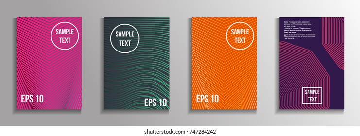 The minimal geometric coverage. A set of modern abstract oblong objects from vector abstract lines. Future template for the design of the background of albums, business brochures, banner, poster.