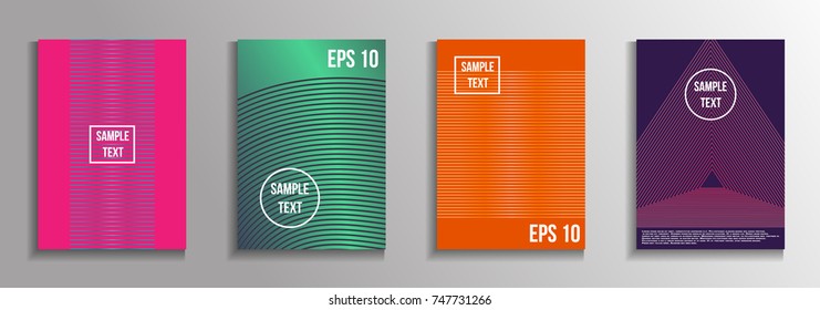 The minimal geometric coverage. A set of modern abstract oblong objects from vector abstract lines. Future template for the design of the background of albums, business brochures, banner, poster.