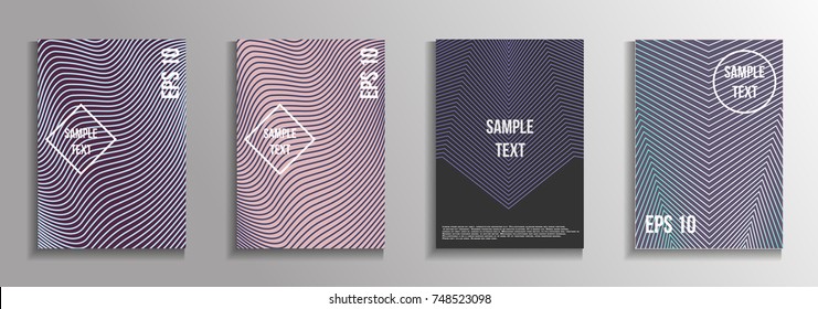 The minimal geometric coverage. A set of modern abstract oblong objects from vector abstract lines. Future template for the design of the background of albums, business brochures, banner, poster.