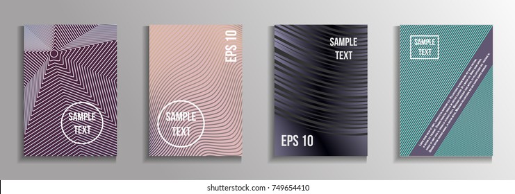 The minimal geometric coverage. A set of modern abstract oblong objects from vector abstract lines. Future template for the design of the background of albums, business brochures, banner, poster.