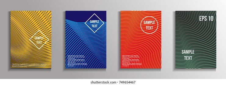 The minimal geometric coverage. A set of modern abstract oblong objects from vector abstract lines. Future template for the design of the background of albums, business brochures, banner, poster.