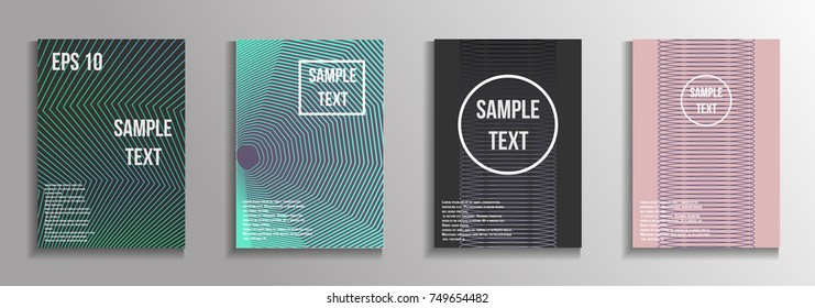 The minimal geometric coverage. A set of modern abstract oblong objects from vector abstract lines. Future template for the design of the background of albums, business brochures, banner, poster.