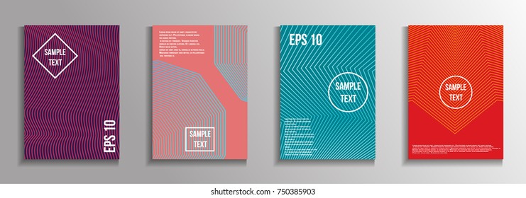 The minimal geometric coverage. A set of modern abstract oblong objects from vector abstract lines. Future template for the design of the background of albums, business brochures, banner, poster.