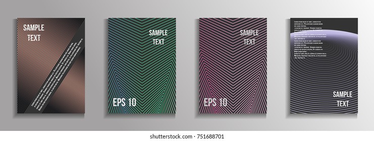 The minimal geometric coverage. A set of modern abstract oblong objects from vector abstract lines. Future template for the design of the background of albums, business brochures, banner, poster.