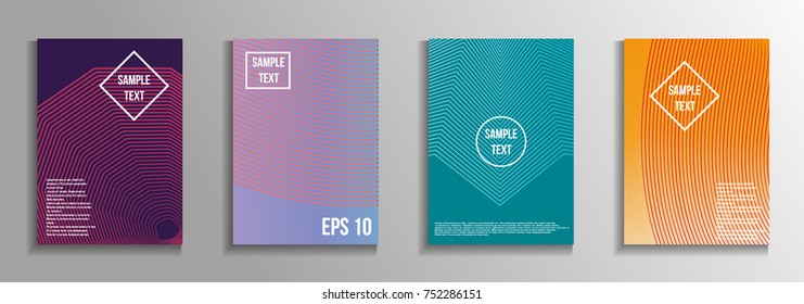 The minimal geometric coverage. A set of modern abstract oblong objects from vector abstract lines. Future template for the design of the background of albums, business brochures, banner, poster.