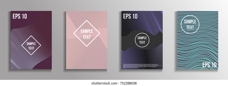 The minimal geometric coverage. A set of modern abstract oblong objects from vector abstract lines. Future template for the design of the background of albums, business brochures, banner, poster.