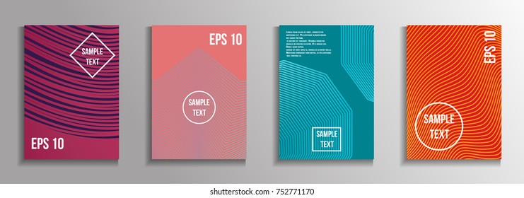 The minimal geometric coverage. A set of modern abstract oblong objects from vector abstract lines. Future template for the design of the background of albums, business brochures, banner, poster.