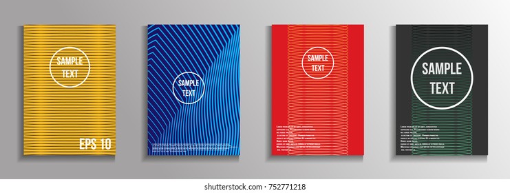The minimal geometric coverage. A set of modern abstract oblong objects from vector abstract lines. Future template for the design of the background of albums, business brochures, banner, poster.