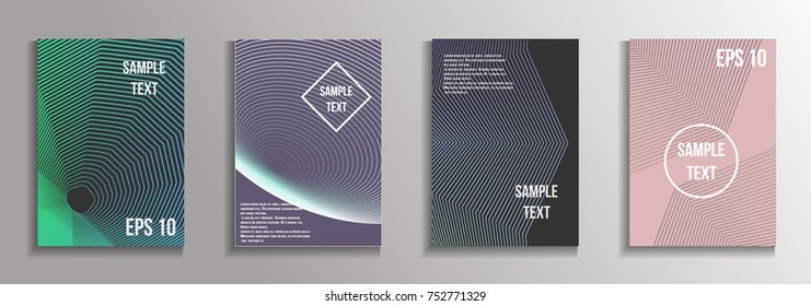 The minimal geometric coverage. A set of modern abstract oblong objects from vector abstract lines. Future template for the design of the background of albums, business brochures, banner, poster.