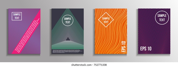 The minimal geometric coverage. A set of modern abstract oblong objects from vector abstract lines. Future template for the design of the background of albums, business brochures, banner, poster.