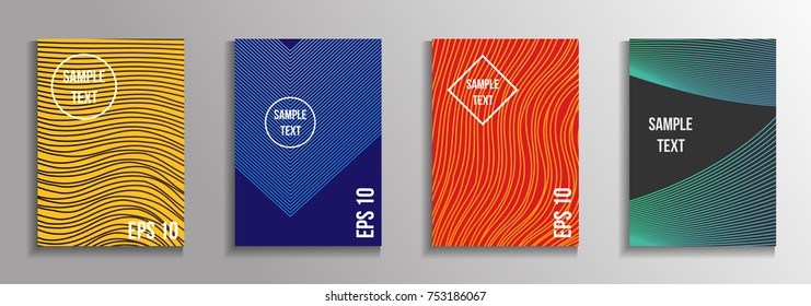 The minimal geometric coverage. A set of modern abstract oblong objects from vector abstract lines. Future template for the design of the background of albums, business brochures, banner, poster.