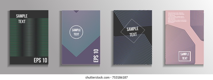 The minimal geometric coverage. A set of modern abstract oblong objects from vector abstract lines. Future template for the design of the background of albums, business brochures, banner, poster.