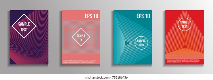 The minimal geometric coverage. A set of modern abstract oblong objects from vector abstract lines. Future template for the design of the background of albums, business brochures, banner, poster.