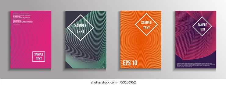The minimal geometric coverage. A set of modern abstract oblong objects from vector abstract lines. Future template for the design of the background of albums, business brochures, banner, poster.
