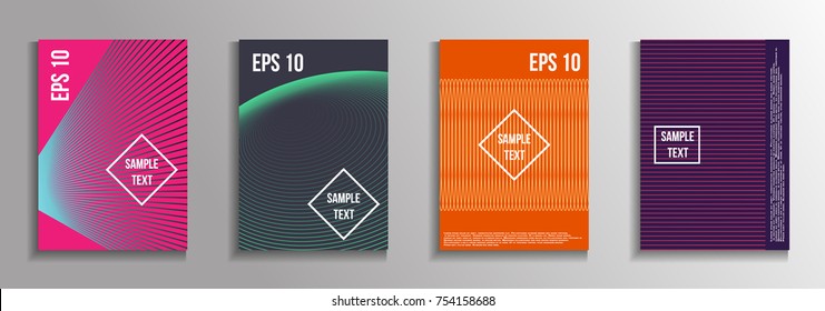 The minimal geometric coverage. A set of modern abstract oblong objects from vector abstract lines. Future template for the design of the background of albums, business brochures, banner, poster.