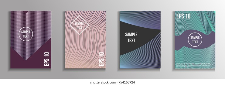 The minimal geometric coverage. A set of modern abstract oblong objects from vector abstract lines. Future template for the design of the background of albums, business brochures, banner, poster.