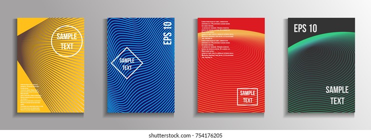 The minimal geometric coverage. A set of modern abstract oblong objects from vector abstract lines. Future template for the design of the background of albums, business brochures, banner, poster.