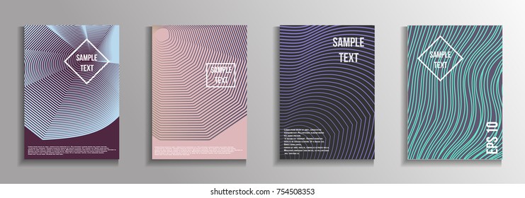 The minimal geometric coverage. A set of modern abstract oblong objects from vector abstract lines. Future template for the design of the background of albums, business brochures, banner, poster.