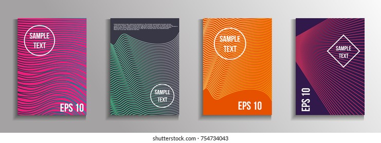 The minimal geometric coverage. A set of modern abstract oblong objects from vector abstract lines. Future template for the design of the background of albums, business brochures, banner, poster.