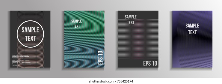 The minimal geometric coverage. A set of modern abstract oblong objects from vector abstract lines. Future template for the design of the background of albums, business brochures, banner, poster.
