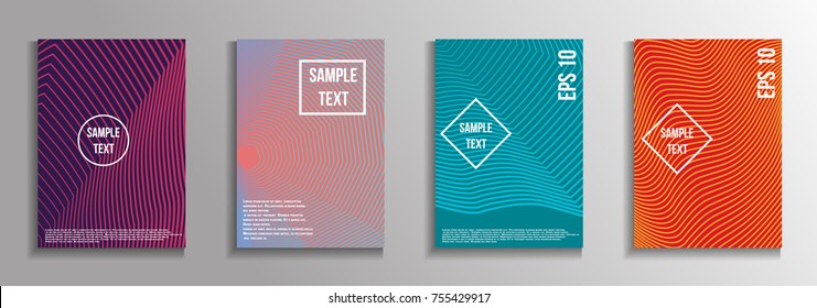 The minimal geometric coverage. A set of modern abstract oblong objects from vector abstract lines. Future template for the design of the background of albums, business brochures, banner, poster.