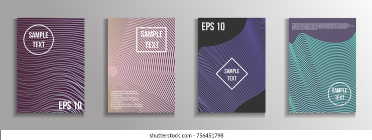The minimal geometric coverage. A set of modern abstract oblong objects from vector abstract lines. Future template for the design of the background of albums, business brochures, banner, poster.