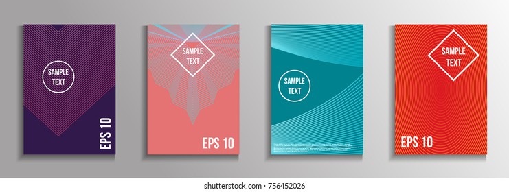 The minimal geometric coverage. A set of modern abstract oblong objects from vector abstract lines. Future template for the design of the background of albums, business brochures, banner, poster.