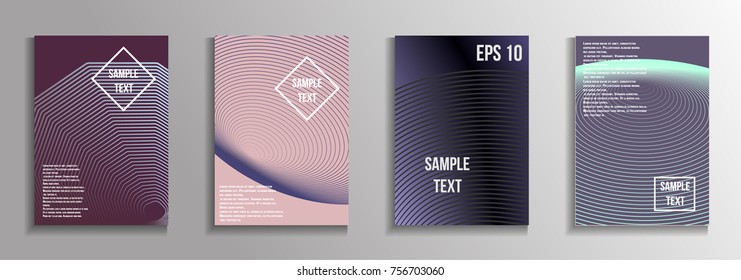 The minimal geometric coverage. A set of modern abstract oblong objects from vector abstract lines. Future template for the design of the background of albums, business brochures, banner, poster.
