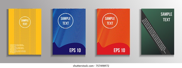 The minimal geometric coverage. A set of modern abstract oblong objects from vector abstract lines. Future template for the design of the background of albums, business brochures, banner, poster.