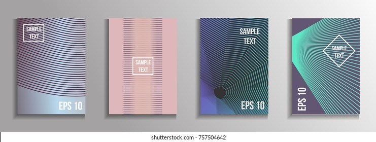 The minimal geometric coverage. A set of modern abstract oblong objects from vector abstract lines. Future template for the design of the background of albums, business brochures, banner, poster.