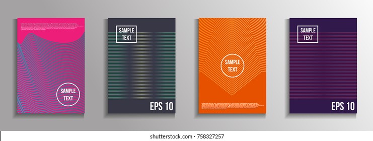 The minimal geometric coverage. A set of modern abstract oblong objects from vector abstract lines. Future template for the design of the background of albums, business brochures, banner, poster.