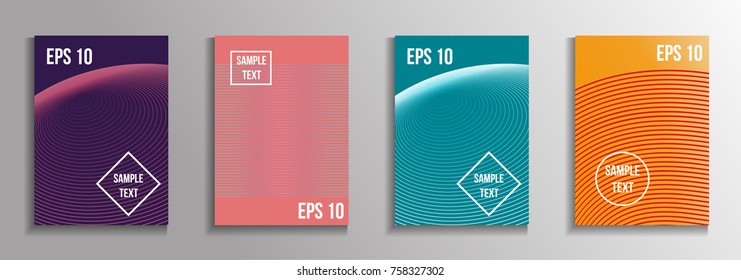 The minimal geometric coverage. A set of modern abstract oblong objects from vector abstract lines. Future template for the design of the background of albums, business brochures, banner, poster.