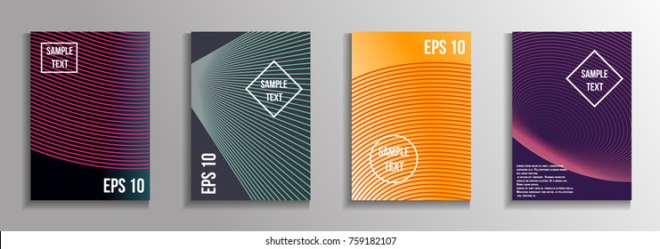 The minimal geometric coverage. A set of modern abstract oblong objects from vector abstract lines. Future template for the design of the background of albums, business brochures, banner, poster.