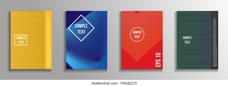 The minimal geometric coverage. A set of modern abstract oblong objects from vector abstract lines. Future template for the design of the background of albums, business brochures, banner, poster.
