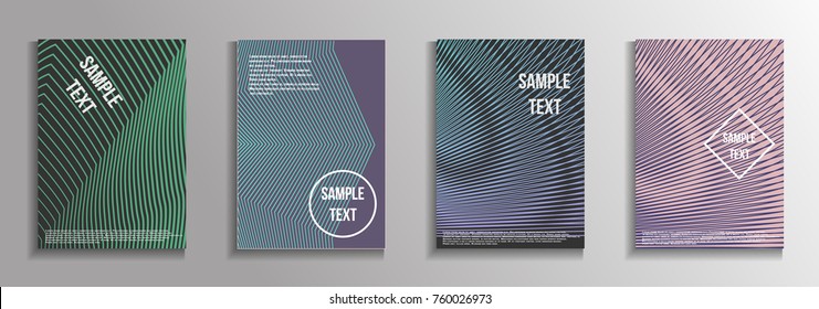 The minimal geometric coverage. A set of modern abstract oblong objects from vector abstract lines. Future template for the design of the background of albums, business brochures, banner, poster.