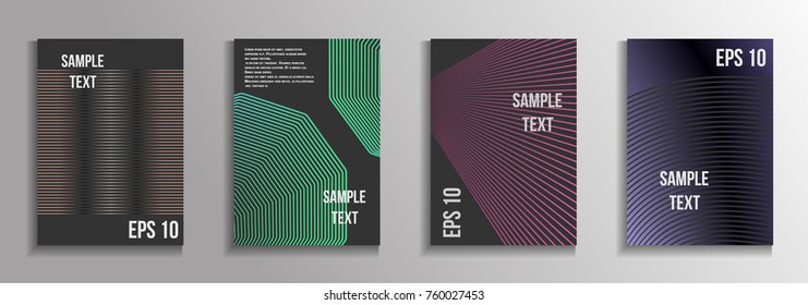 The minimal geometric coverage. A set of modern abstract oblong objects from vector abstract lines. Future template for the design of the background of albums, business brochures, banner, poster.