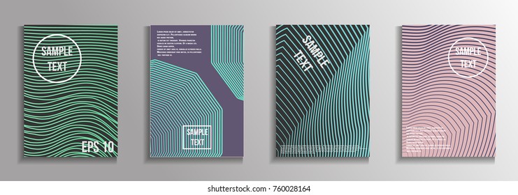 The minimal geometric coverage. A set of modern abstract oblong objects from vector abstract lines. Future template for the design of the background of albums, business brochures, banner, poster.