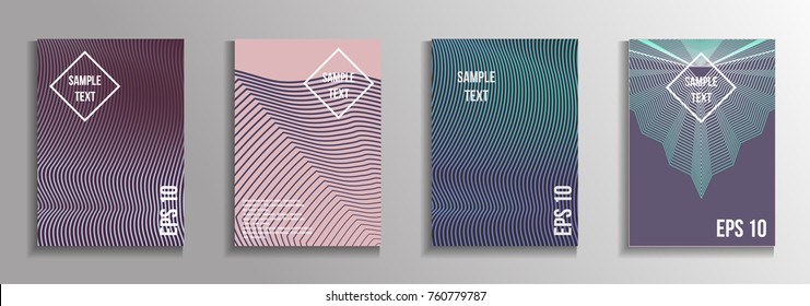 The minimal geometric coverage. A set of modern abstract oblong objects from vector abstract lines. Future template for the design of the background of albums, business brochures, banner, poster.