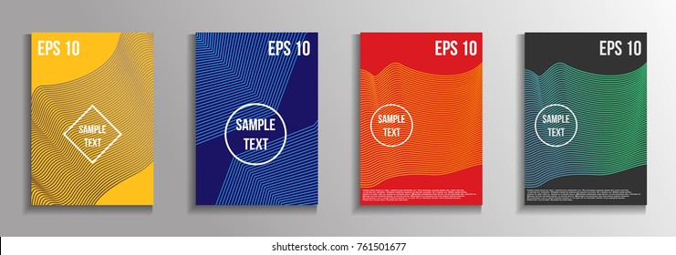 The minimal geometric coverage. A set of modern abstract oblong objects from vector abstract lines. Future template for the design of the background of albums, business brochures, banner, poster.
