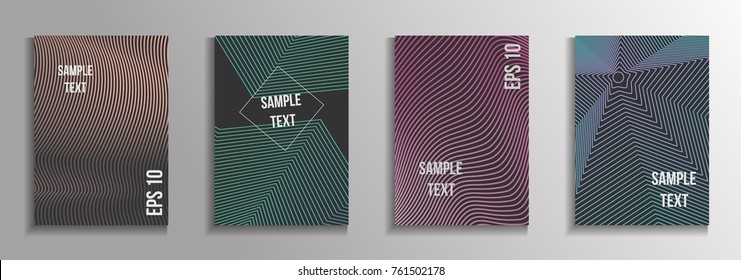 The minimal geometric coverage. A set of modern abstract oblong objects from vector abstract lines. Future template for the design of the background of albums, business brochures, banner, poster.