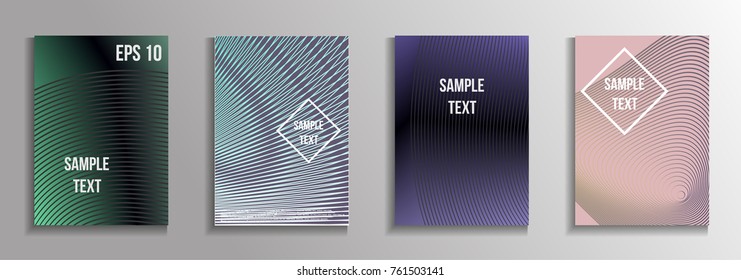 The minimal geometric coverage. A set of modern abstract oblong objects from vector abstract lines. Future template for the design of the background of albums, business brochures, banner, poster.